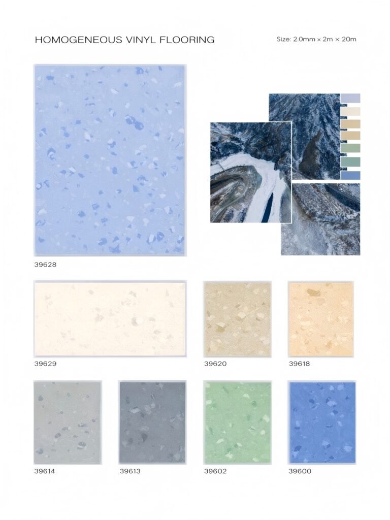 homogeneous vinyl flooring sheet used in laboratory and cleanroom environments