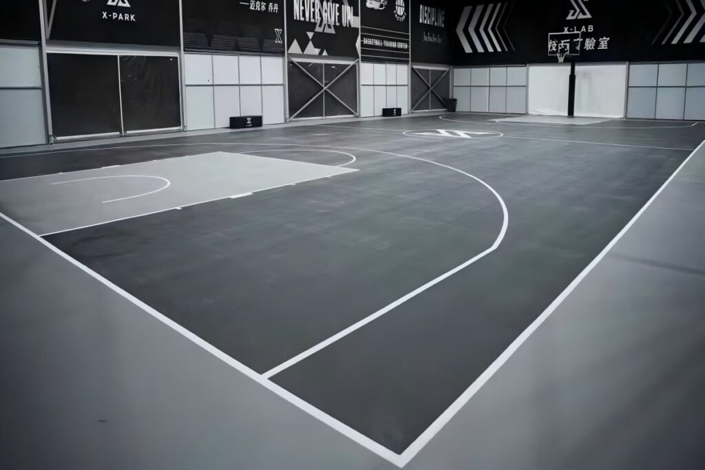 Indoor basketball court with professional sports PVC flooring